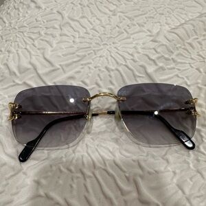 Cartier Gold and Gray Sunglasses